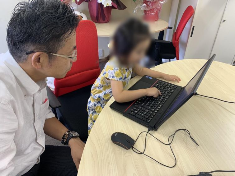 体験授業風景。5歳タイピングに驚き！！